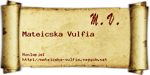 Mateicska Vulfia névjegykártya